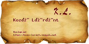 Kozó Lóránt névjegykártya