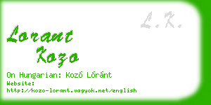 lorant kozo business card